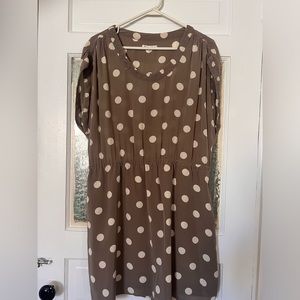 Madewell Broadway & Broome 100% silk mini dress polka dot